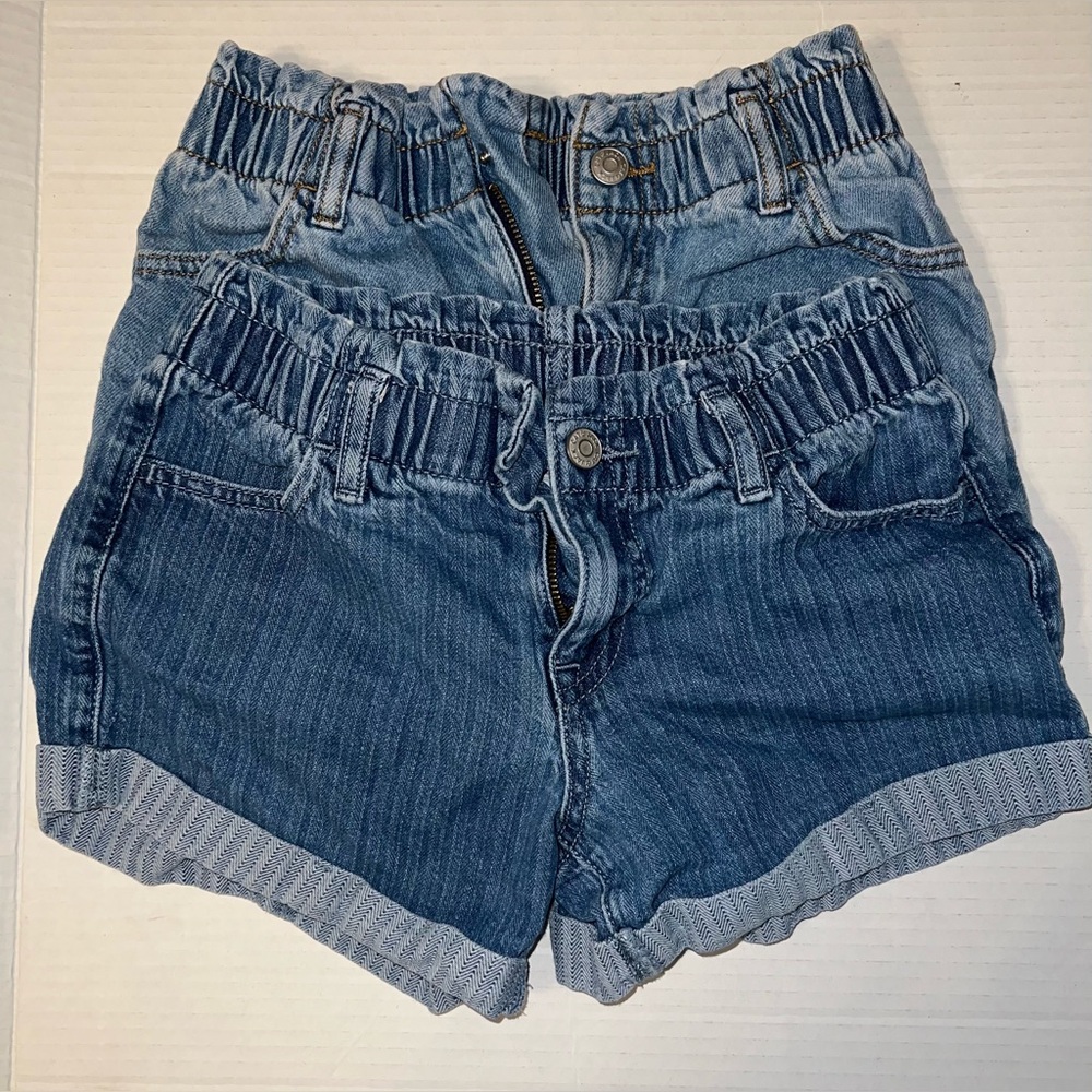 Lot of 2! Girls denim shorts, size L (10/12)